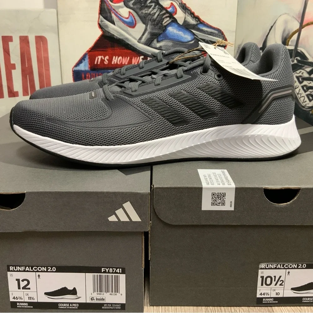 Adidas Men Run Falcon 2.0 FY8741 Gray Running Shoes Sneakers Men's Sizes 12,12.5